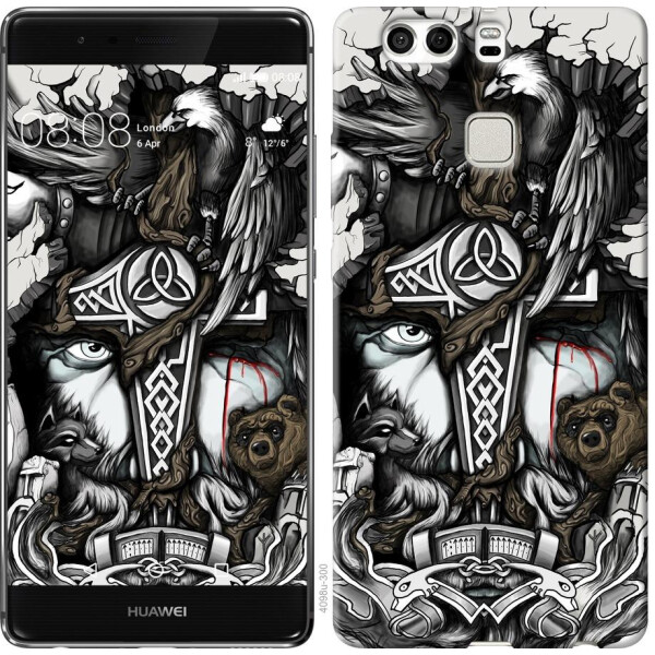 Чехол на Huawei P9 Plus Тату Викинг (04798)