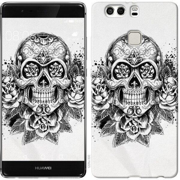 

Чехол на Huawei P9 Plus Череп и розы (04798)