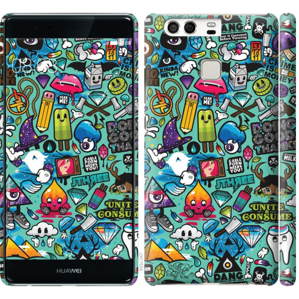 

Чехол на Huawei P9 Стикер бомбинг 1 (04798)