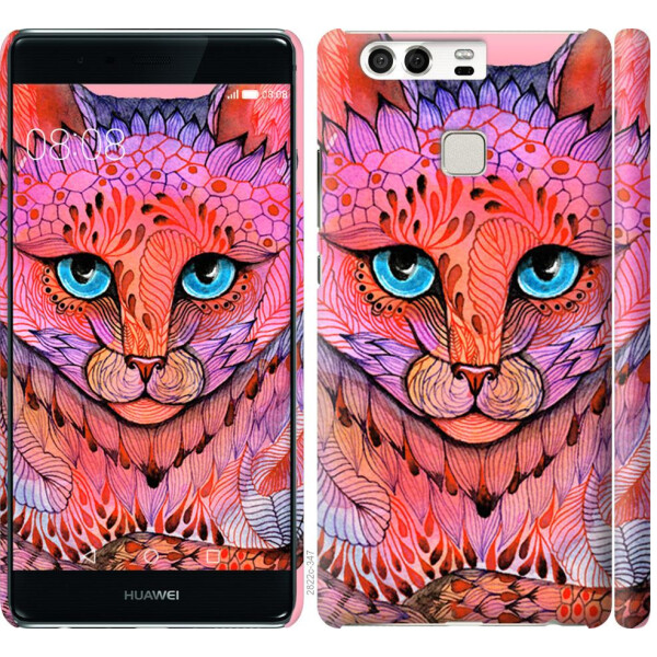 

Чехол на Huawei P9 Узорчатая кошка (04798)