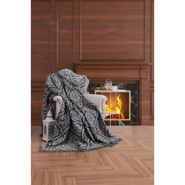 

Плед-накидка Eponj Home Buldan Keten - Damask 170*220 siyah черный (svt-2000022240116)