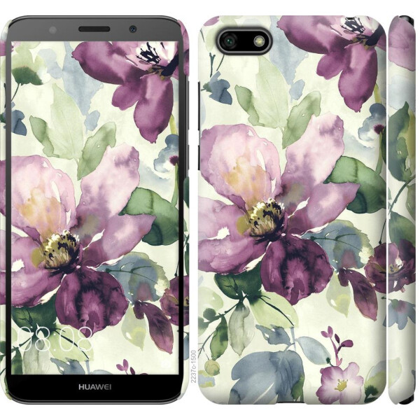 

Чехол на Huawei Y5 2018 Цветы акварелью (04798)