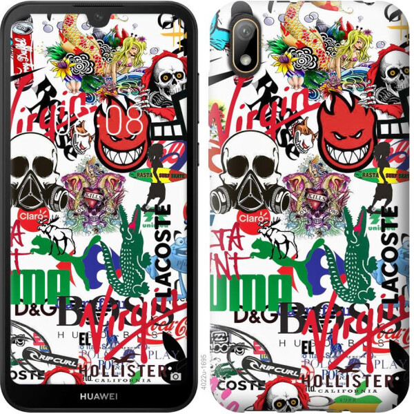 

Чехол на Huawei Y5 2019 Many different logos (04798)