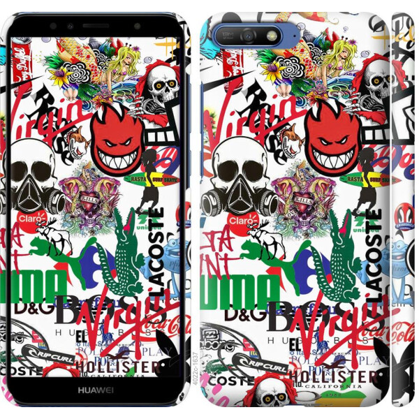

Чехол на Huawei Y6 2018 Many different logos (04798)