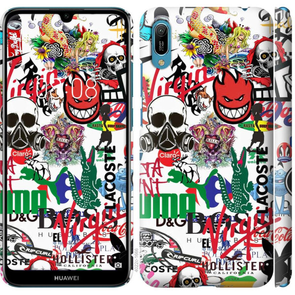 

Чехол на Huawei Y6 2019 Many different logos (04798)