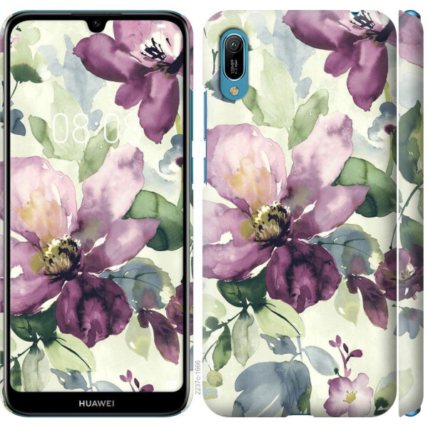 

Чехол на Huawei Y6 2019 Цветы акварелью (04798)