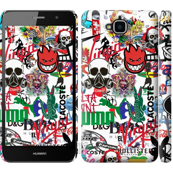 

Чехол на Huawei Y6 Pro Many different logos (04798)