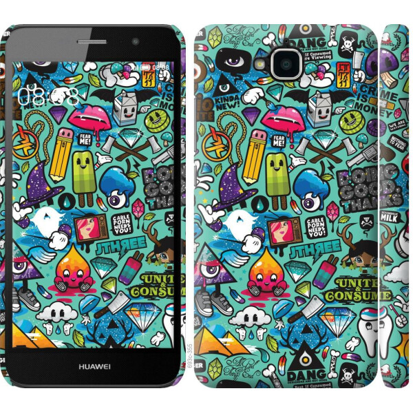 

Чехол на Huawei Y6 Pro Стикер бомбинг 1 (04798)