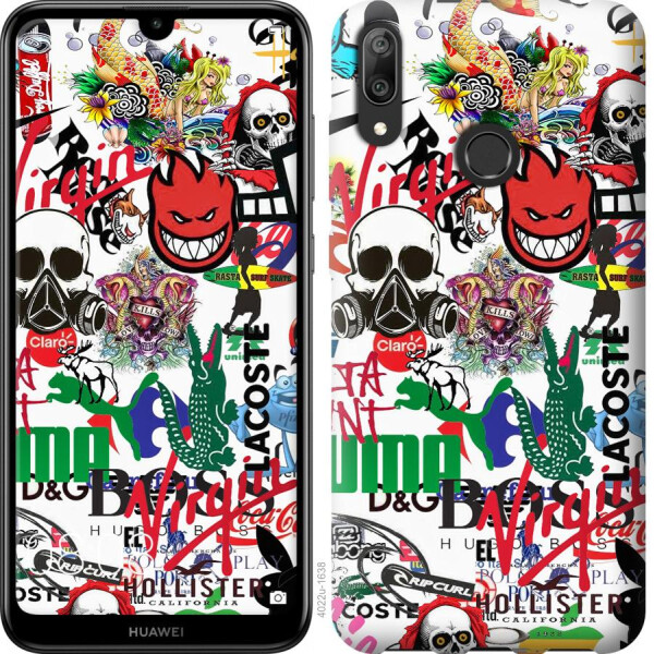 

Чехол на Huawei Y7 2019 Many different logos (04798)