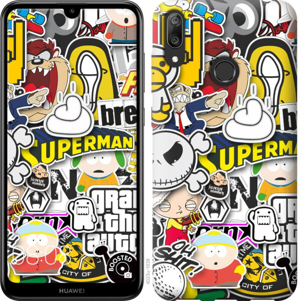 

Чехол на Huawei Y7 2019 Popular logos (04798)