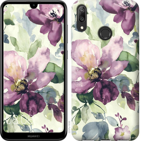 

Чехол на Huawei Y7 2019 Цветы акварелью (04798)