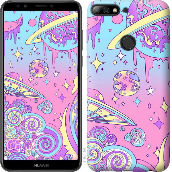 

Чехол на Huawei Y7 Prime 2018 Розовая галактика (04798)