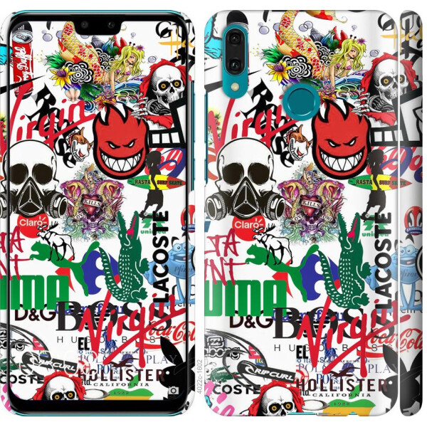 

Чехол на Huawei Y9 2019 Many different logos (04798)