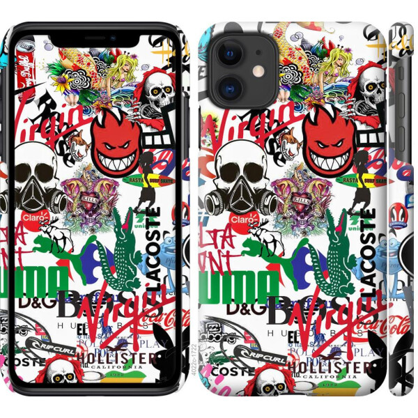

Чехол на iPhone 11 Many different logos (04798)