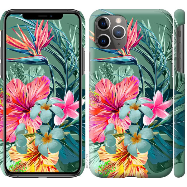 

Чехол на iPhone 11 Pro Max Тропические цветы v1 (04798)