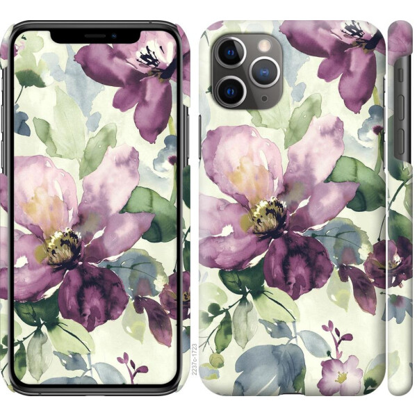 

Чехол на iPhone 11 Pro Max Цветы акварелью (04798)