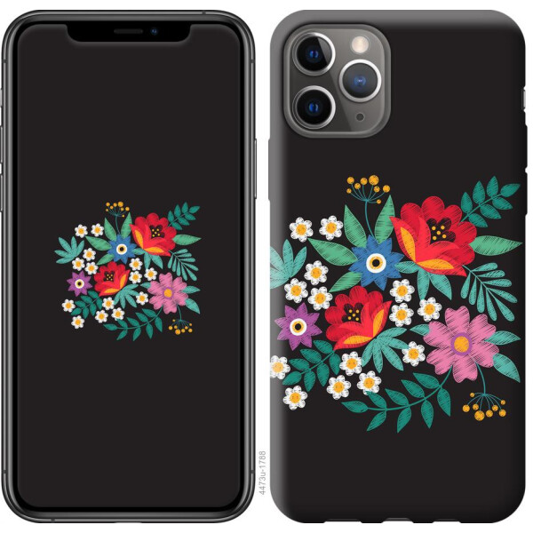 

Чехол на iPhone 11 Pro Вышитые цветы (04798)