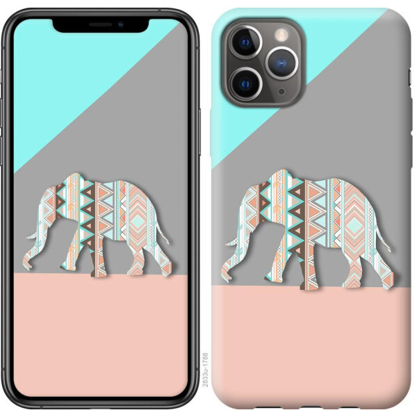 

Чехол на iPhone 11 Pro Узорчатый слон (04798)