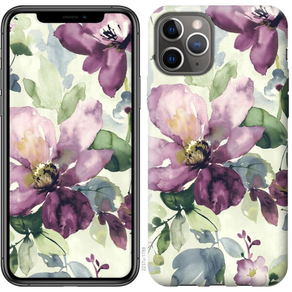 

Чехол на iPhone 11 Pro Цветы акварелью (04798)