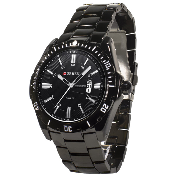 

Часы CURREN 8110 Black влагозащищенные стальной ремешок кварцевые с двойным механизмом спортивные
