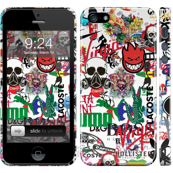 

Чехол на iPhone 5s Many different logos (04798)