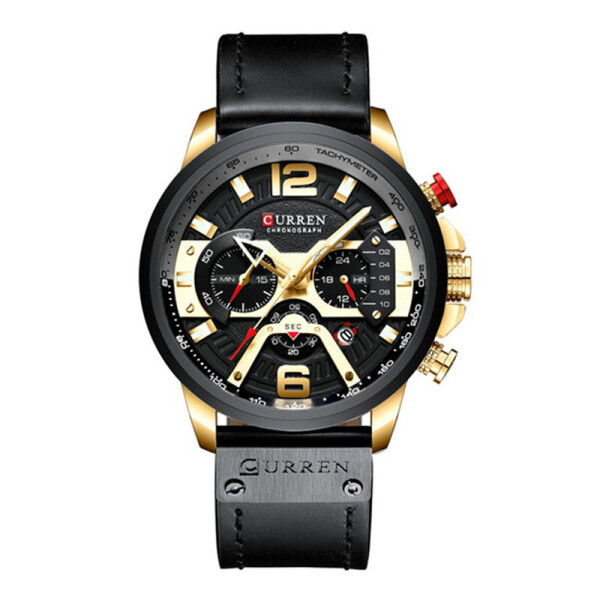

Часы мужские CURREN 8329 Black + Gold наручные кварцевые хронограф