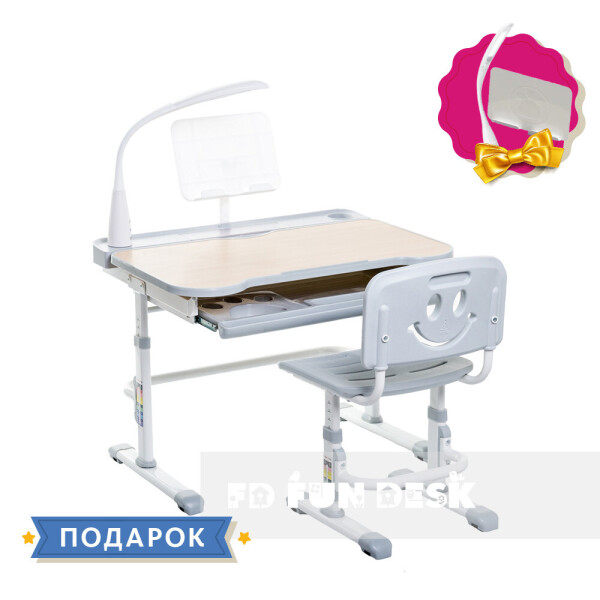 

Детская парта со стульчиком FunDesk Bellissima Grey (столешница под дерево )
