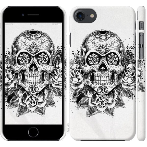 

Чехол на iPhone 7 Череп и розы (04798)