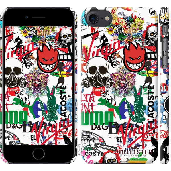 

Чехол на iPhone 8 Many different logos (04798)