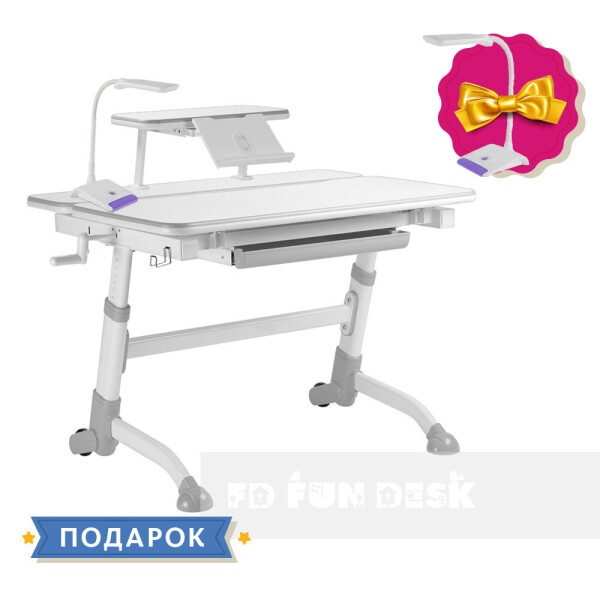 

Парта регулируемая FunDesk Volare Grey + Полка для книг SS16 FunDesk Grey