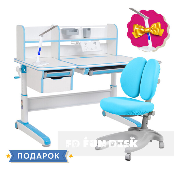 

Комплект для мальчика стол-трансформер Libro Blue+эргономичное кресло FunDesk Solerte Blue