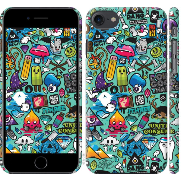 

Чехол на iPhone 8 Стикер бомбинг 1 (04798)
