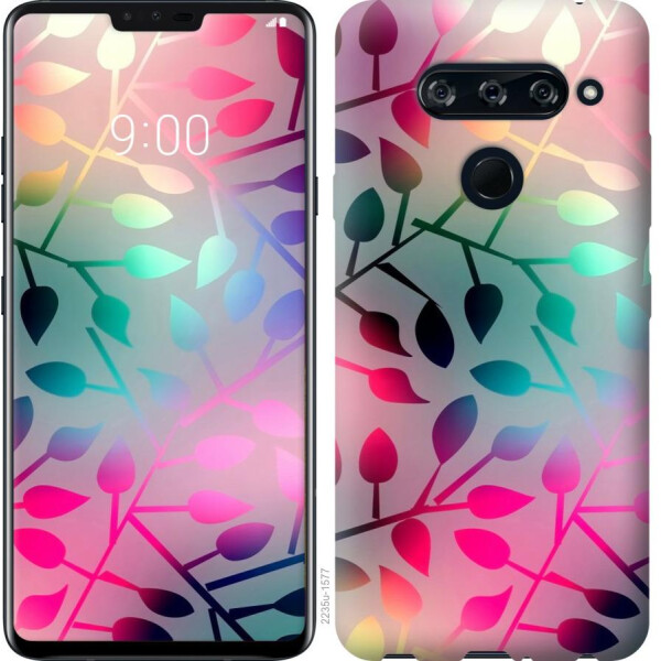 

Чехол на LG V40 ThinQ Листья (04798)
