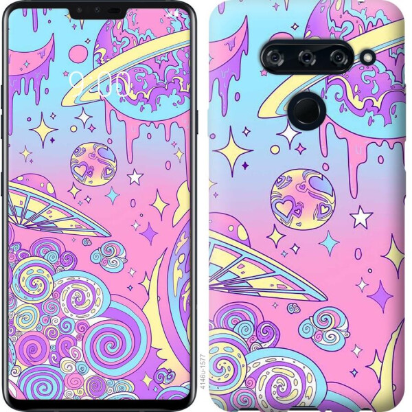 

Чехол на LG V40 ThinQ Розовая галактика (04798)