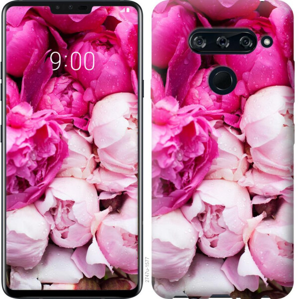 

Чехол на LG V40 ThinQ Розовые пионы (04798)