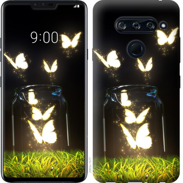 

Чехол на LG V40 ThinQ Светящиеся бабочки (04798)