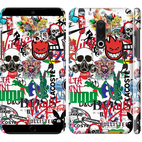 

Чехол на Meizu 15 Plus Many different logos (04798)