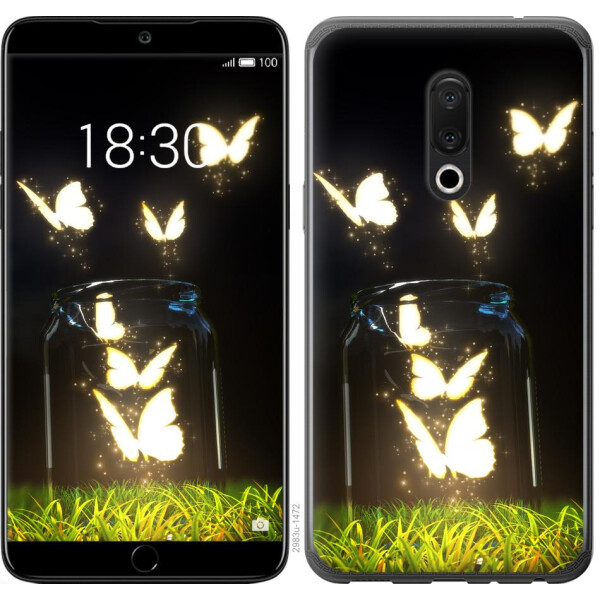 

Чехол на Meizu 15 Светящиеся бабочки (04798)