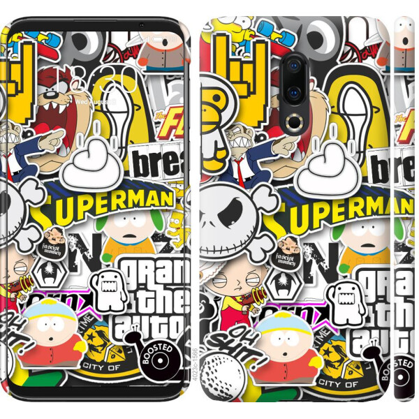 

Чехол на Meizu 16 Plus Popular logos (04798)