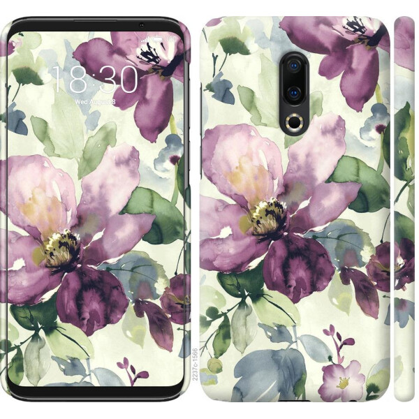 

Чехол на Meizu 16 Plus Цветы акварелью (04798)