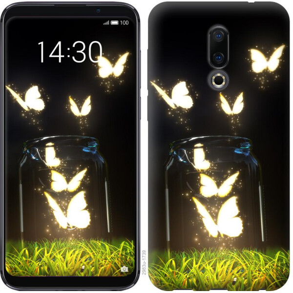 

Чехол на Meizu 16 Светящиеся бабочки (04798)