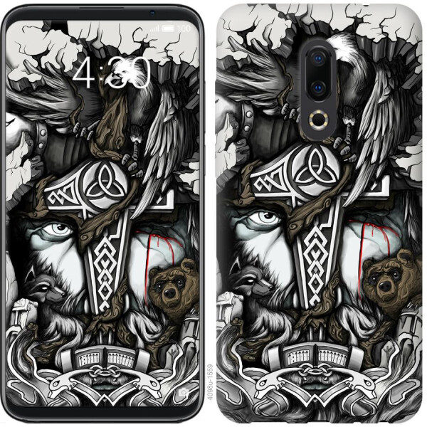 

Чехол на Meizu 16th Тату Викинг (04798)