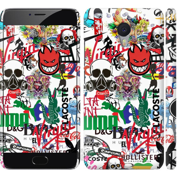 

Чехол на Meizu M3 Note Many different logos (04798)