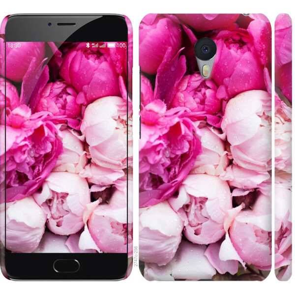 

Чехол на Meizu M3 Note Розовые пионы (04798)