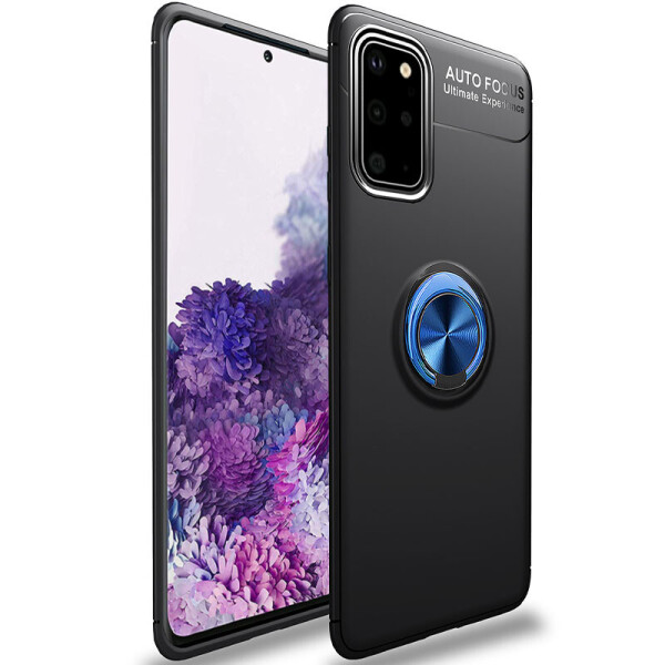 

TPU чехол Deen ColorRing под магнитный держатель (opp) для Samsung Galaxy S20 Черный / Синий (is_00000038772_4)