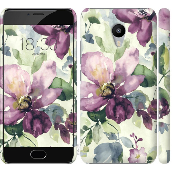

Чехол на Meizu M3 Цветы акварелью (04798)