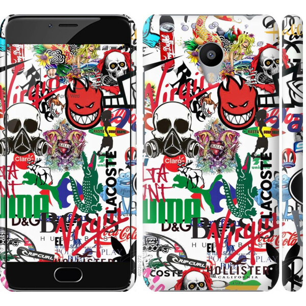 

Чехол на Meizu M3s Many different logos (04798)