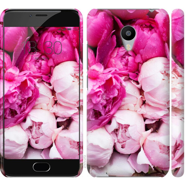 

Чехол на Meizu M3s Розовые пионы (04798)