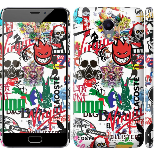 

Чехол на Meizu M5 Note Many different logos (04798)
