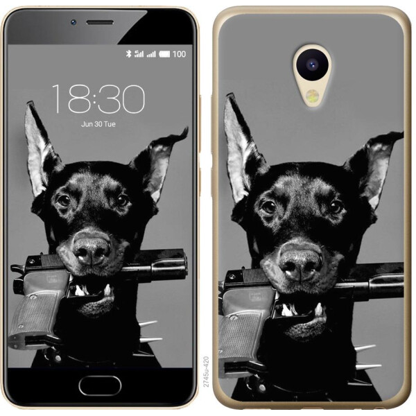 

Чехол на Meizu M5 Доберман (04798)